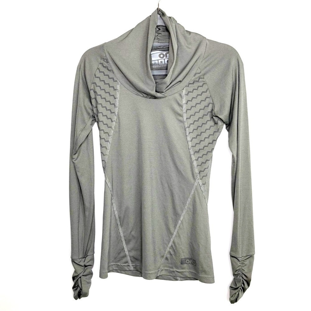 Orb Gray athletic long sleeve top